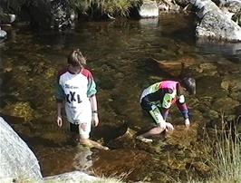 Robert Walker and Eliot Wright enjoying the river